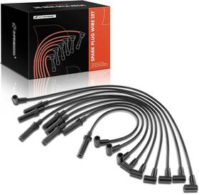 Apspw-154 A-premium Ignition Spark Plug Wires Set Of 9 Compatible With Dodge Ram Black