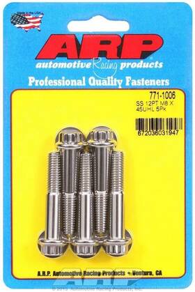 771-1006 Arp S/s Bolt Kit -12pt 5pk 8mm X 1.25 45mm