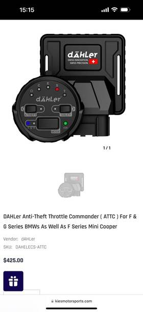 Nduxmtm2 Dahler Attc Anti Theft Throttle Commander Bmw F Series G S58 Anti-theft