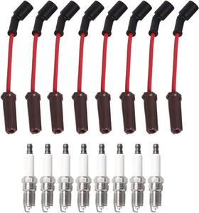 Ena1207j01121008 Ena Set Of Red Wire With 8 Spark Plug Compatible Chevrolet Cadillac