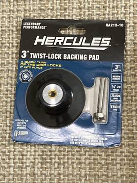 Ha215-10 Hercules Brand New 3 Inch Type Tr/iii Universal Twist Lock Backing Pad Usa Seller