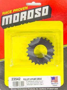 23542 Moroso Dry Sump Drive Pulley - 22 Tooth Black Anodized Finish