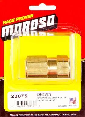 23875 Moroso Check Valve 1/2 Inch Npt