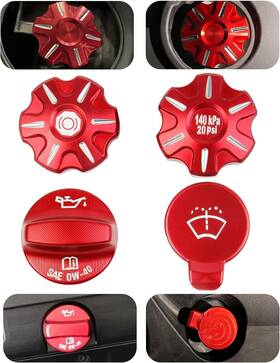 Nh-c1503 Nubehone C8 Aluminium Alloy Engine Oil Cap Radiator Coolant Windshield Red