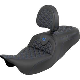 Saddlemen 808-07b-210b1 Roadsofa Tri-gripper Seat With Drivers Backrest - Blu
