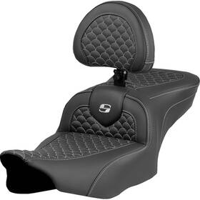 823-07-208b5 Saddlemen Roadsofa Ds Seat With Drivers Backrest - Silver Stitching 823-07-208b5 Saddlemen Roadsofa Ds Seat With Drivers Backrest - Silver Stitching