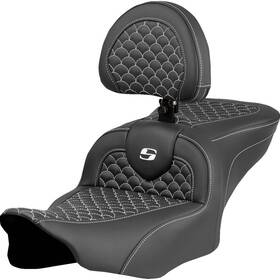823-07-208b6 Saddlemen Roadsofa Ds Seat With Drivers Backrest - White Stitching