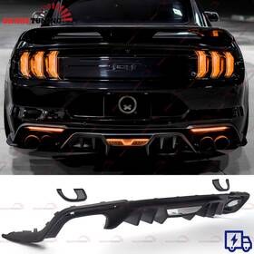 Bap11917 Sharptuning Black Lower For 2018-2023 Ford Mustang Ecoboost Gt350 Rear Bumper Diffuser Lip