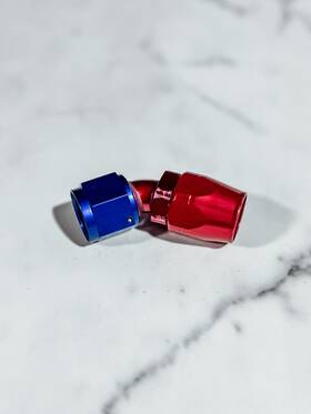 104510 Xrp #10 45 Degree Fixed Hose End Aluminum Blue/red