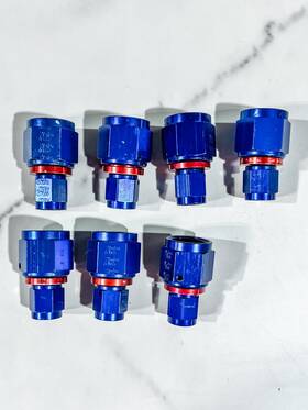 900184 Xrp #900184 Straight A.n. Female Swivel Coupling #8 To #4 Aluminum Blue/red