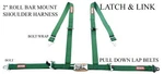 2" Buggy Harness Racing Seat Belt Latch & Link Roll Bar Mount Bolt Dark Green. Fixed Price $89.05.