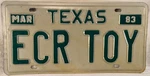 Vanity Ecr Toy License Plate Nascar Engine Racing Childresstx. Fixed Price $84.99.