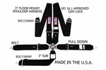 Rjs Sfi 16.1 Cam Lock 5POINT Seat Belt Harness Floor Mount Bolt Black 1034901. Fixed Price $189.19.