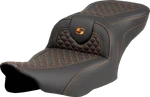 Saddlemen Roadsofa Orange Dragon Scale Stitch Seat Fits 2023-2025 Harley Touring. Fixed Price $643.00.