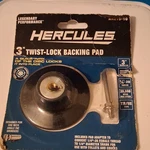 Hercules 3" Twist-lock Tr/iii Type Backing Pad HA215-10 For Angle Die Grinder. Fixed Price $8.50.