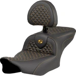 Saddlemen 823-07-208B7 Roadsofa Seat With Drivers Backrest Gold Stitching. Fixed Price $900.00.