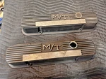 Vintage Mt Mickey Thompson Aluminum Valve Covers Black 140R-11B-PONTIAC. Fixed Price $100.00.