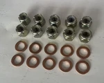 8" 9" Ford Rear End 3RD Member Mounting Hardware 10 Nyloc Nuts Copper Washers. Fixed Price $12.50.