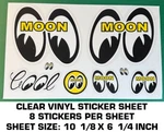 Mooneyes Vintage Look Clear Vinyl Decal Sheet- 8 Per. Fixed Price $9.45.