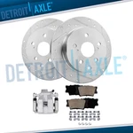 281MM Rear Drilled Rotors + Right Caliper Brake Pads For 2010-2012 Lexus HS250H. Fixed Price $127.00.