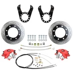 14BOLT Rear Disc Brake Conversion Kit Single Axle Drilled Rotors Red. Fixed Price $625.00.