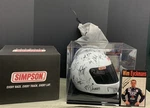 Indy Car Simpson 1999 Racing Helmet Autographed, Dust Cover, Display Case, Box. Fixed Price $550.00.