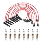 Ena Set Of 8 Platinum Spark Plug And Red Wire Compatible With Ford Mercur.... Fixed Price $106.00.