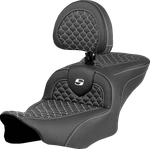Saddlemen Roadsofa* Fits Seat - Dragon Scale Stitch White W/ Backrest. Fixed Price $900.00.