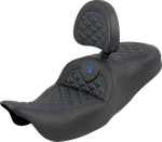 Saddlemen Roadsofa Tri Gripper Fits Seat - Standard Reach Blue Stitch W/. Fixed Price $900.00.