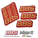 Bbs Wheels Gold/red Lip Decals 50TH Anniversary Set Of 12 Vinyl Stickers. Fixed Price $25.00.