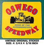 Oswego Speedway Home Of The Supermodifieds- Vintage Original Decal Sticker. Fixed Price $8.74.