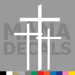 Triple Cross Vinyl Die Cut Decal Sticker - Three Calvary Jesus Christ God. Fixed Price $14.49.
