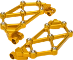 Arlen Ness Fits Mini Diamond Floorboards Driver Gold Flt 410-048. Fixed Price $349.95.