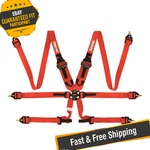 Racequip 855015 Red 6-POINT Camlock Hans Pull-down 2" Lap Seat Belt Set. Fixed Price $368.95.